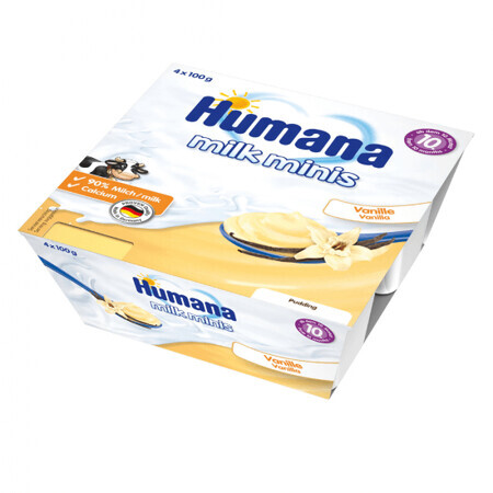 Budinca cu vanilie, +10 luni, 4x100 g, Humana