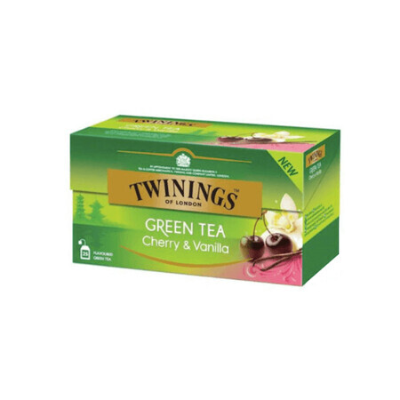Thé vert à la cerise et à la vanille, 25 sachets, Twinings