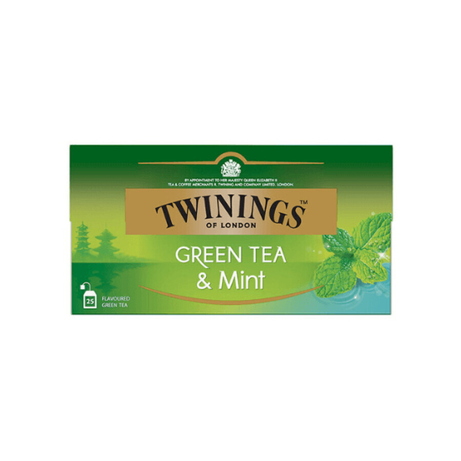 Thé vert à la menthe, 25 sachets, Twinings