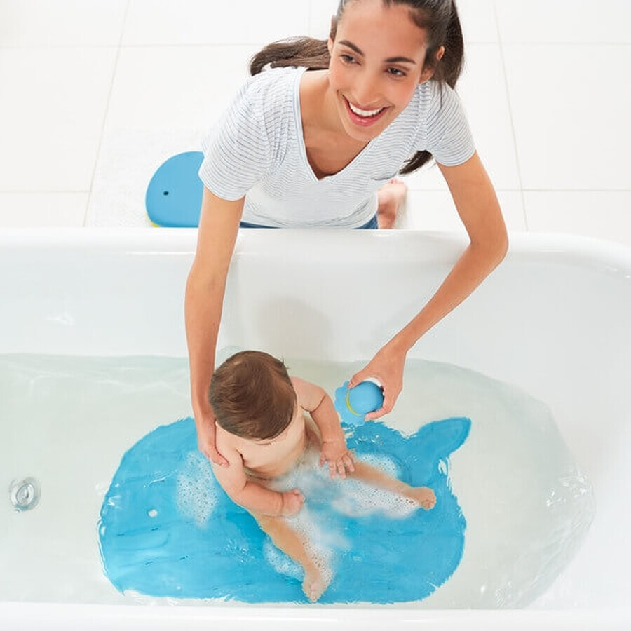 Tapis de bain antidérapant en forme de baleine Moby, bleu, Skip Hop