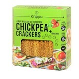 Organic gluten-free crackers with chickpeas and tomatoes, 80 g, Krippu