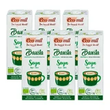 Ecomil Veggie Drinks Organic Barista Soya Beverage, Pack 6 x 1 liter