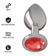 Intense Anal Plug Métal Aluminium Avec Cristal Rouge Taille L