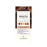 Phyto Coloración 6.34 Rubio Oscuro Cobrizo - Kit Coloración Permanente, 110 ml
