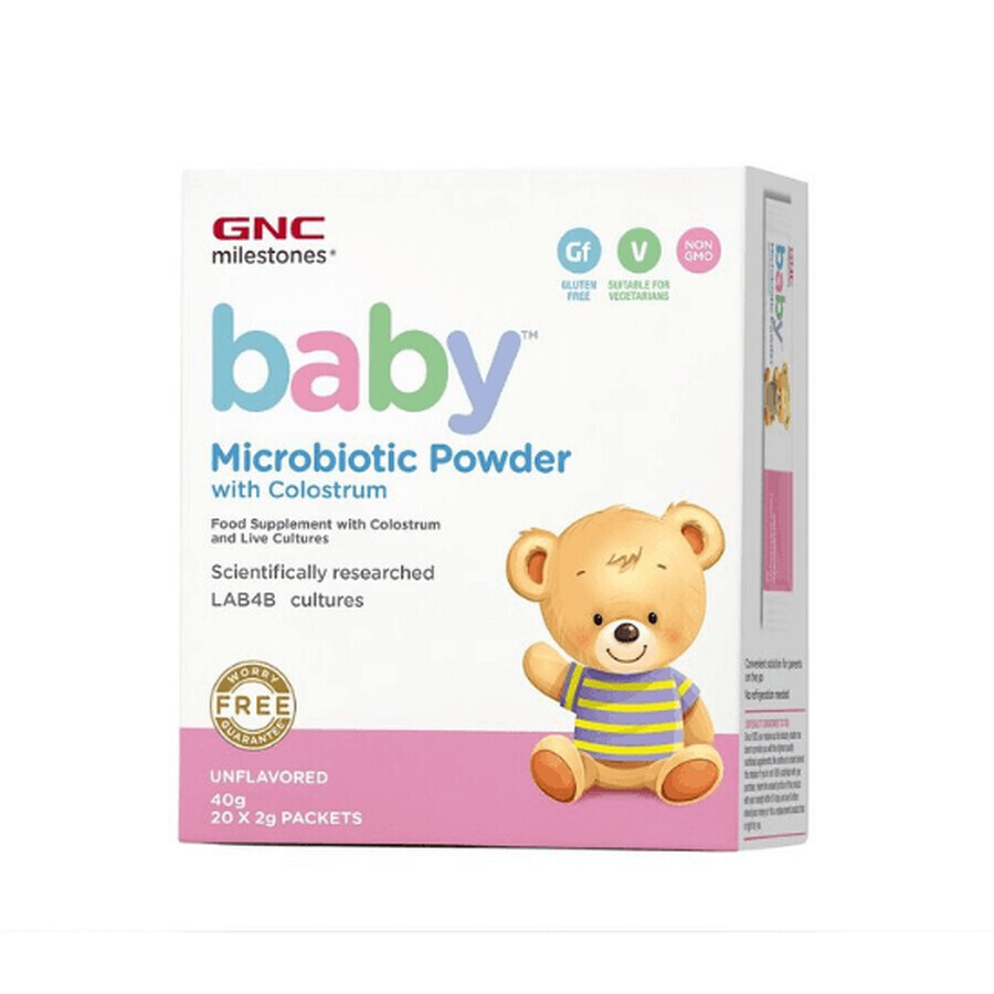 Kolostrum-Pulver ohne Geschmacksstoffe, Baby, 20 Beutel, GNC Milestones