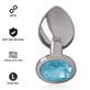 Intense Anal Plug Metal Aluminiu Cu Cristal Albastru Dimensiune L