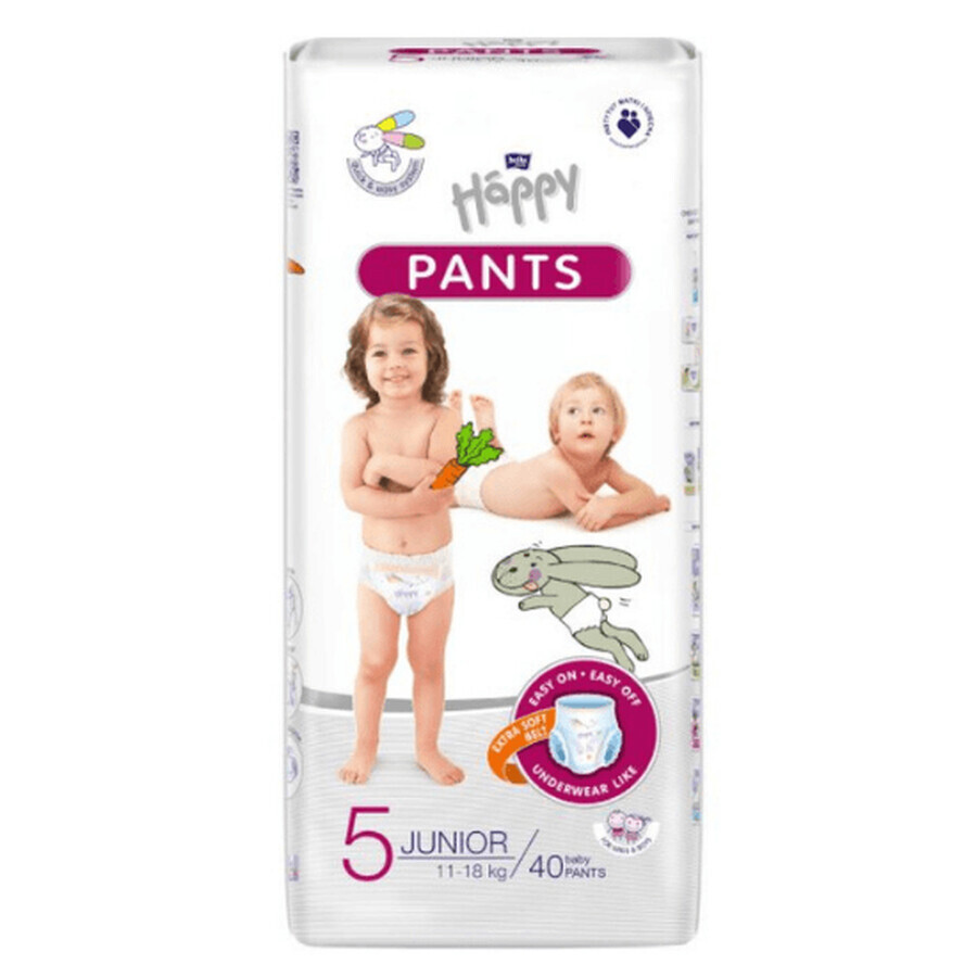 Scutece Pants Junior Nr. 5, 11-18 kg, 40 bucati, Happy