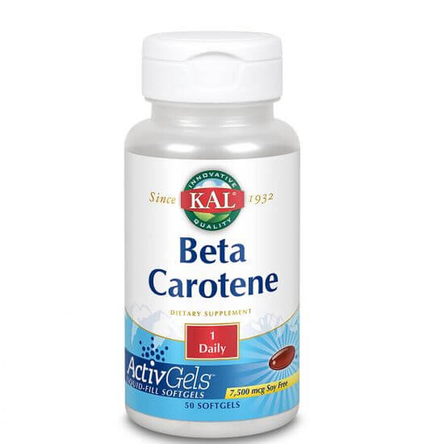 Complément alimentaire Beta Carotene, 50 softgels, Kal