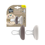 Sucette en forme de sein Closer to Nature, 0-6 mois, 2 pièces, marron/gris, Tommee Tippee