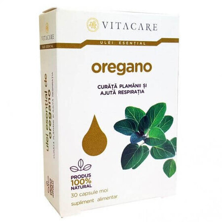 Huile essentielle d'origan, 30 capsules, Vitacare