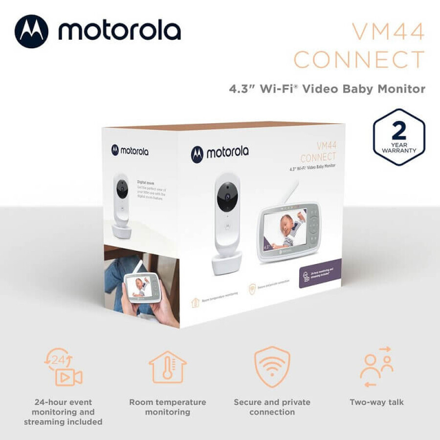 Moniteur vidéo numérique + Wi-Fi VM44 Connect, Motorola