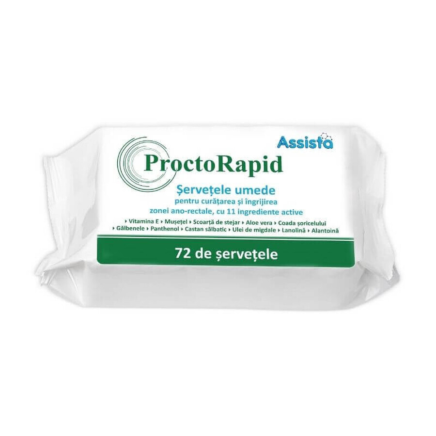 Assista ProctoRapid lingettes humides pour l'hygiène anorectale x 72 pcs