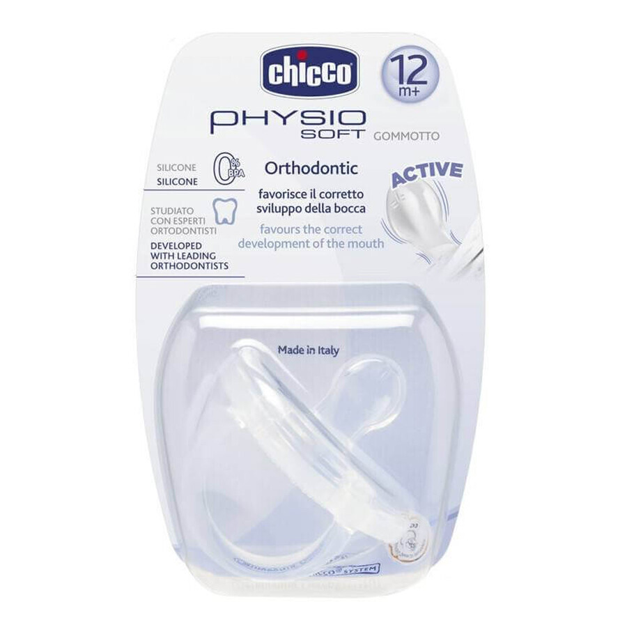 CHICCO sucette silicone 12 mois + monobloc orthodontique "Physio soft" 0181001-7 PH