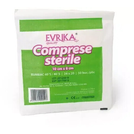 Compresse stérile Evrika 10 cm x 8 cm