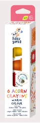 Set de 6 crayons de cire en forme de gland, Haku Yoka - couleurs chaudes