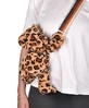 Ursulet din plus - geanta crossbody adorabila, 30 cm, imprimeu leopard