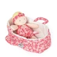 Peluche bebè in cesto trapuntato - Marilou, 20 cm, rosa
