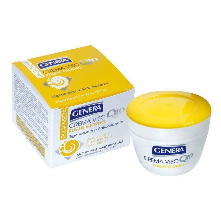 Genera Crème anti-rides régénérante pour le visage avec Q10, acide hyaluronique et huile d'argan 50ml -281219 FR