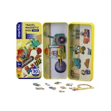 Puzzle magnétique dans une boîte en métal, jeu d'association - Camions