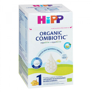 Lapte praf Bio formulă de început Organic Combiotic 1, 0 luni, 800 gr, Hipp 