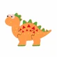 Puzzle dinozaur din lemn - Diplodocus, Orange Tree Toys