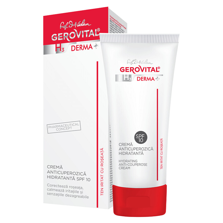 Gerovital Derma+ Crème hydratante anti-coup de soleil SPF10, 50ml, Farmec