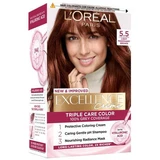 Hair color with hyaluronic acid Excellence Color Creme 5.5 Saten Deschis Acaju, 192 ml, Loreal