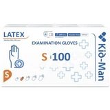 Disposable white latex gloves, size S, 100 pieces, Kid-Man