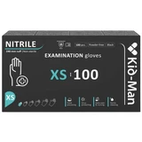 Disposable unpowdered nitrile gloves, black, size XS, 100 pieces, Kid-Man