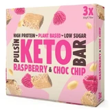 Barre protéinée avec framboises et pépites de chocolat Keto Bar, 3x30 g, Pulsin