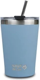 Thermos NAVA avec paille en acier inoxydable We Care en bleu 450ml (10-262-111)