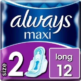 ALWAYS Long Plus Pads mit Flügeln Größe 2, 12 Stück