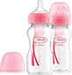 DR. BROWN`S Natural Flow Options+ Pinke Plastikflasche mit breitem Hals &amp; Silikon-Nippel 2x270ml - WB92601