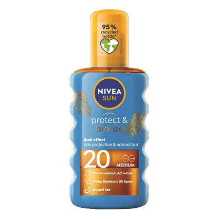 Huile solaire en spray SPF 20 Protect &amp; Bronze, 200 ml, Nivea Sun