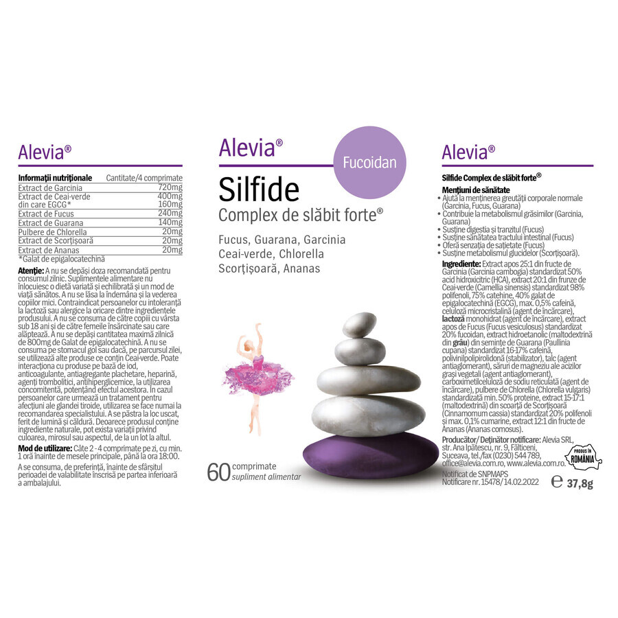 Silfide Complesso dimagrante più Fucoidan, 60 compresse, Alevia