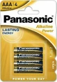 PANASONIC Piles Alcalines AAA 4 Pièces