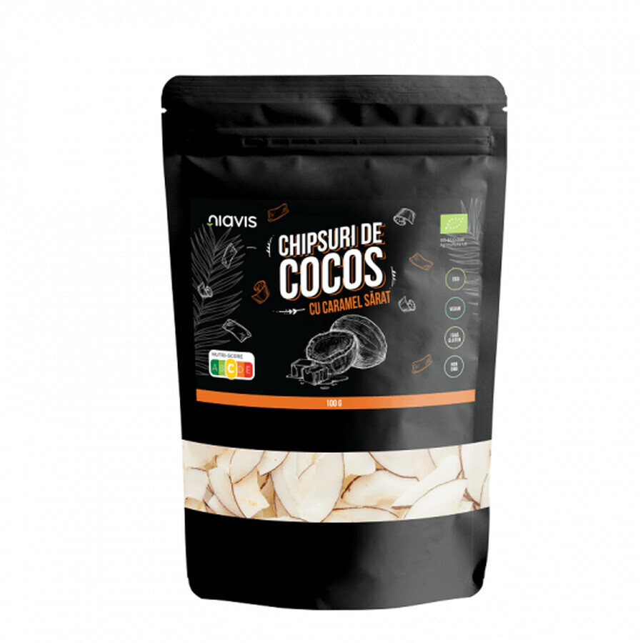 Eco chips de noix de coco au caramel salé, 100g, Niavis