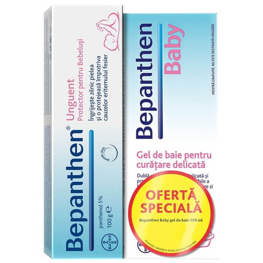 Pommade Bepanthen 100g + Gel douche pour bébé Bepanthen 200ml, Bayer Évaluations