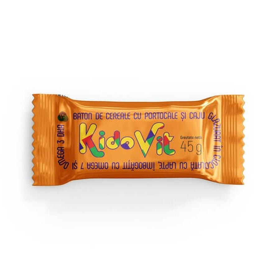 KidoVit barre de céréales orange et noix de cajou, 45 g, Remedia