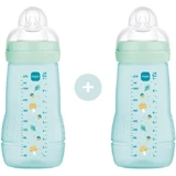 MAM Biberon plastique Easy Active avec tétine en silicone à partir de 2+ mois 270ml 2 pièces