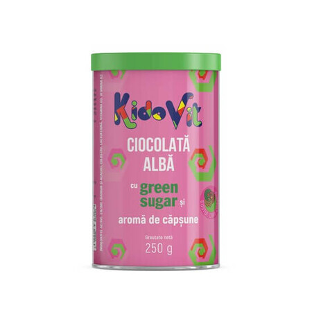 Chocolat blanc au sucre vert et à la fraise KidoVit, 250 g, Remedia