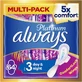 Șervețele sanitare ALWAYS Platinum Day & Night cu aripioare mărimea 3, 64 bucăți