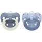 NUK First Choice Classic Day &amp; Night Sucettes de nuit en silicone avec pochette pour 18-36 mois 2 pièces