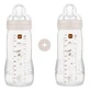 MAM Easy Active Plastikowa Butelka z Silikonowym Smoczkiem 330ml Dla 4+ Miesięcy 2 szt.