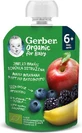 GERBER Organic Fruit Purees Apple, Banana, Blueberry &amp; Raspberry From 6 months 90g