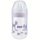 Butelka szklana NUK Nature Sense z silikonową końcówką i wskaźnikiem kontroli temperatury dla dzieci w wieku 0-6 miesięcy 240 ml