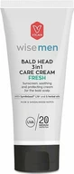 WISE Men Bald Head 3in1 Care Cream Cremă proaspătă de protecție solară, calmantă și protectoare pentru pielea capului cu parfum de mosc și lemn de santal 100ml