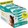 PAMPERS Wipes Baby Aqua Soft Touch (15 Packs of 60 pieces) 900 pieces