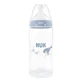 NUK First Choice Baby Bottle cu mamelon din silicon pentru 3+ luni 300ml, Blue Whale