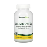 NATURE'S PLUS Cal 1200mg Mag 600mg Vitamin D 1000mg Vitamin K 100mg, Dietary Supplement with Magnesium Calcium & Vitamins 90 Tablets